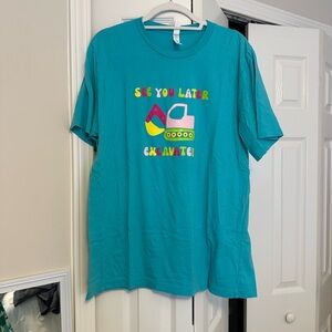 Graphic T-Shirt with Excavator Design